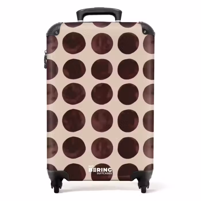 Valise - Pois - Motif - Marron