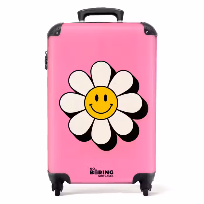 Valise - Smiley - Fleur - Rose
