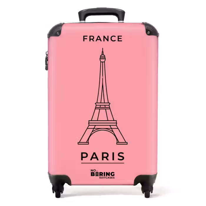 Valise - Tour Eiffel - Paris - Architecture - Minimaliste - Rose